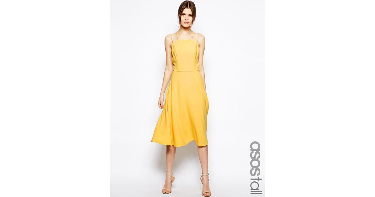 yellow summer midi dress