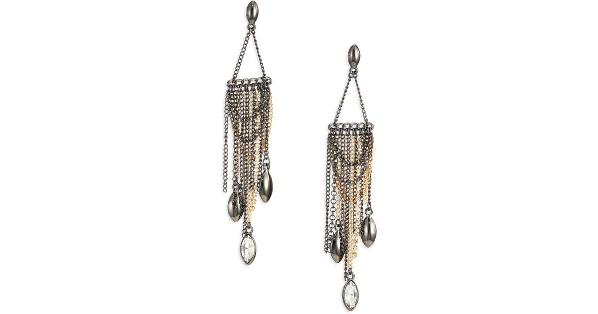 Lyst Abs By Allen Schwartz Bitter Not Sweet Dd Chain Fringe Lyst Abs By Allen Schwartz Bitter Not Sweet Dd Chain Fringe Chandelier Earrings In Metallic