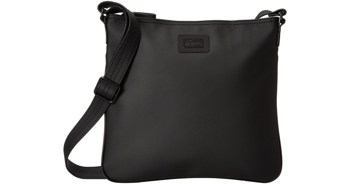 Lacoste Black Classic Flat Crossover Bag