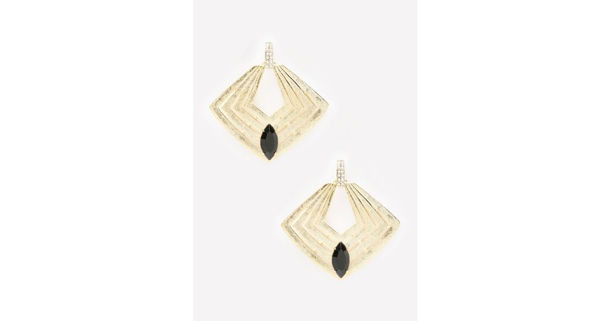 Lyst Bebe Art Deco Inspired Earrings In Black