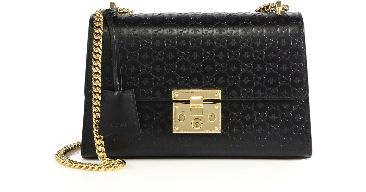 Gucci Padlock Gg Medium Leather Shoulder Bag in Black (black-gold) | Lyst