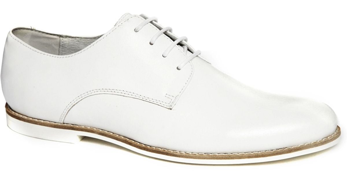 Lyst Asos Derby Shoes in Leather in White for Men