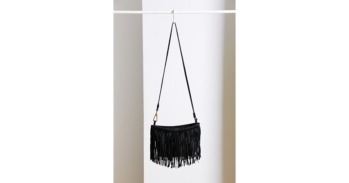 Ecote Black Crescent Fringe Bag Lyst