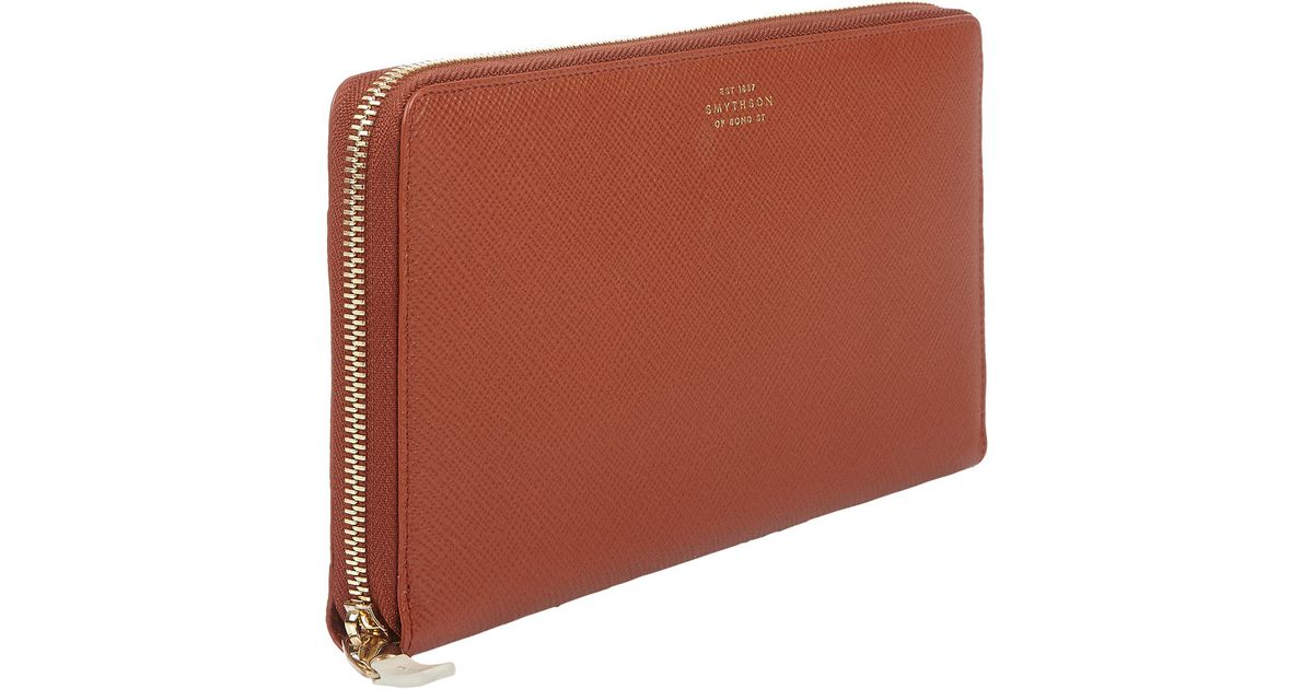 Smythson Panama Travel Wallet in Brown Lyst