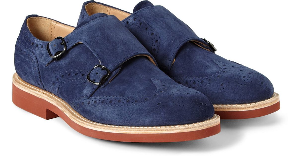 Church's Kelby Suede Monk-strap Shoes in Blue for Men | Lyst