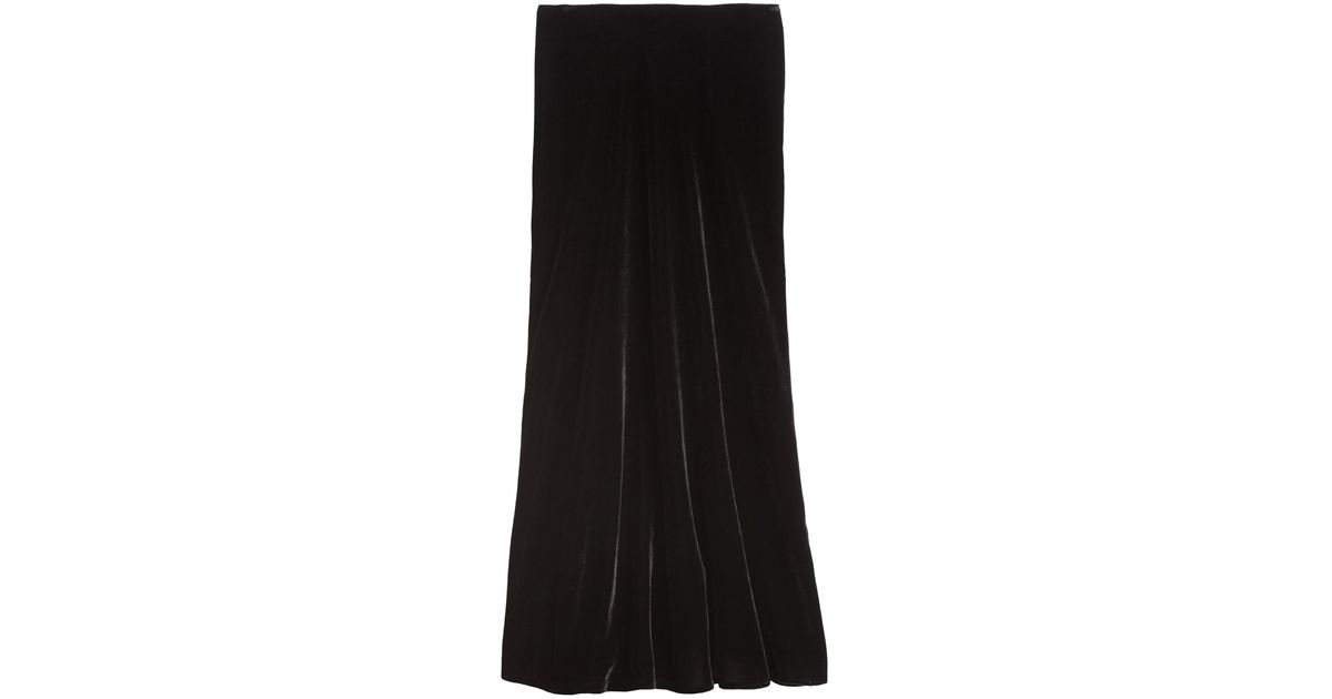 Banana Republic Velvet Midi Slip Skirt in Black - Lyst