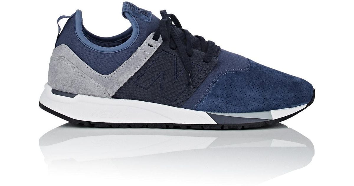 New Balance Blue 247 Luxe Nubuck & Neoprene Sneakers for men New Balance Blue 247 Luxe Nubuck & Neoprene Sneakers for men