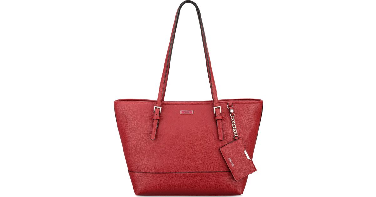 Lyst Nine West Ava Solid Color Tote In Red