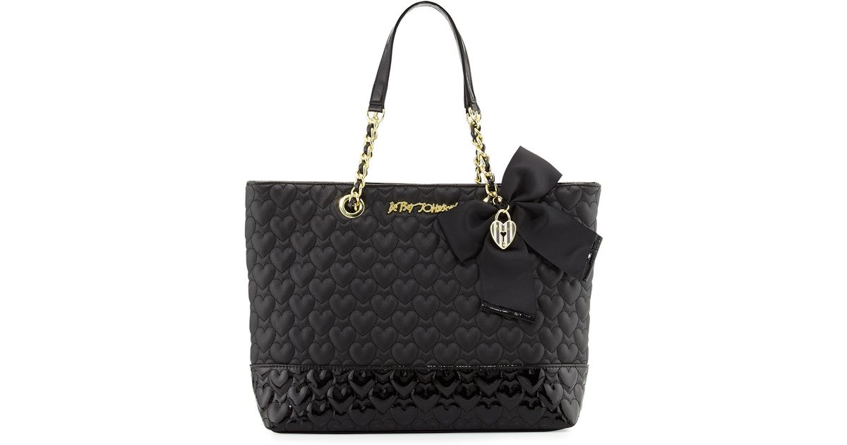 Lyst - Betsey Johnson Be Mine Quilted Tote Bag In Black