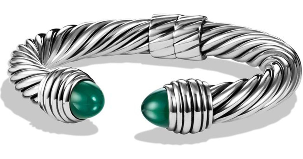 Lyst David Yurman Cable Clics Bracelet With Green Onyx In