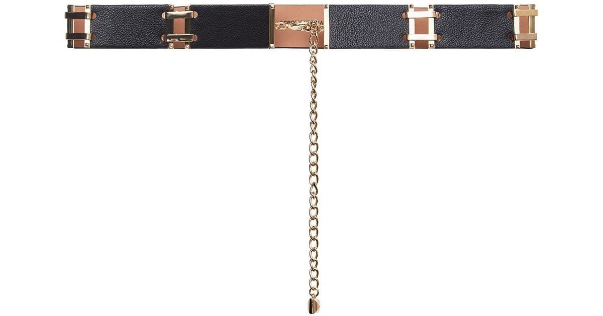 this black and brown chain belt is one of the essential belts