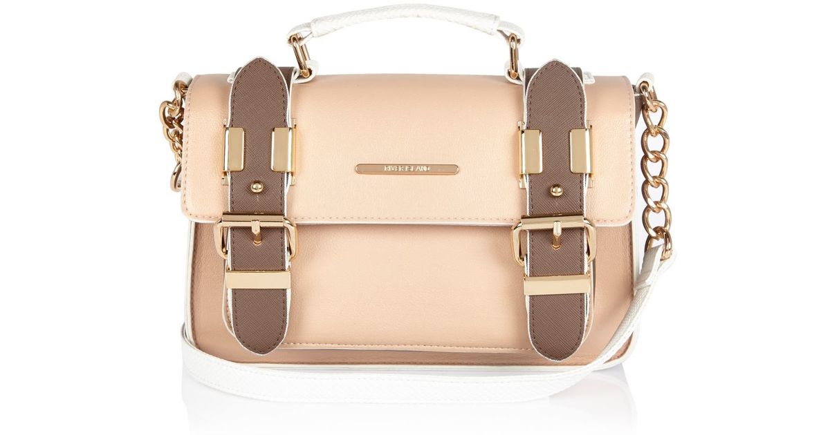 Lyst River Island Brown Mini Satchel Handbag In Pink