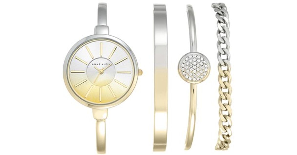 Lyst Anne Klein Boxed Bracelet Bangle Watch Set In Metallic