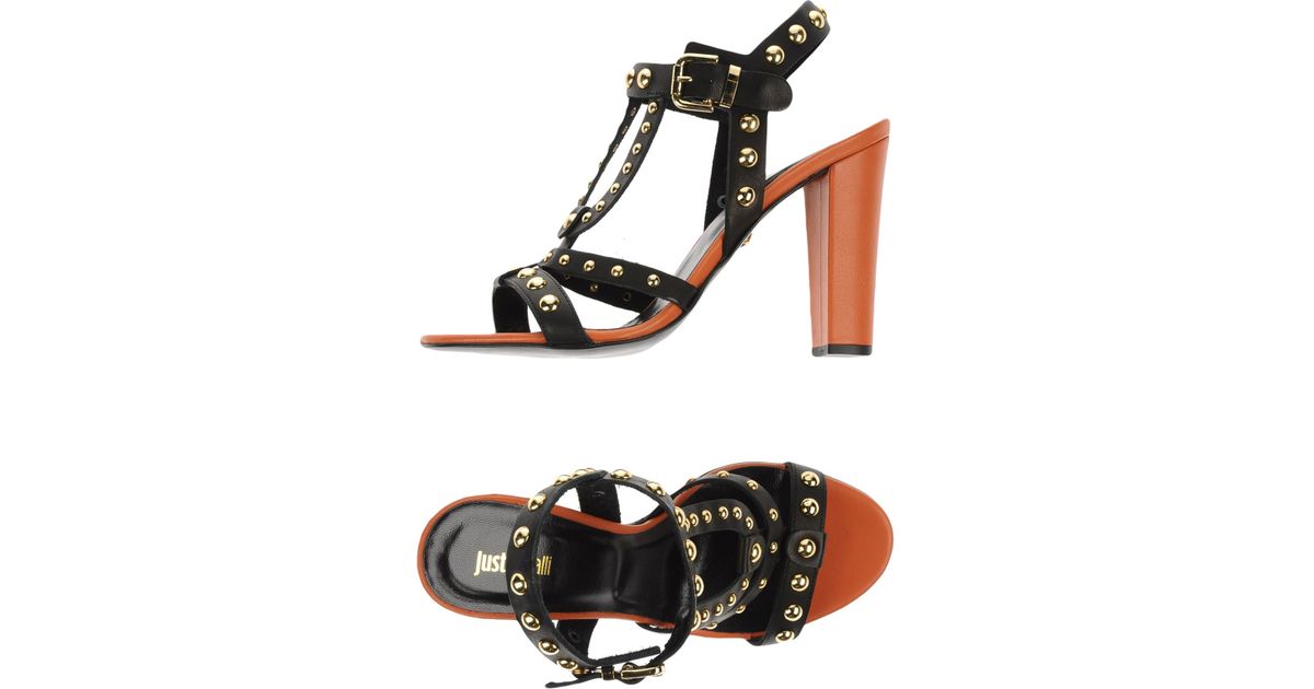 Just cavalli Sandals in Black - Save 50% | Lyst