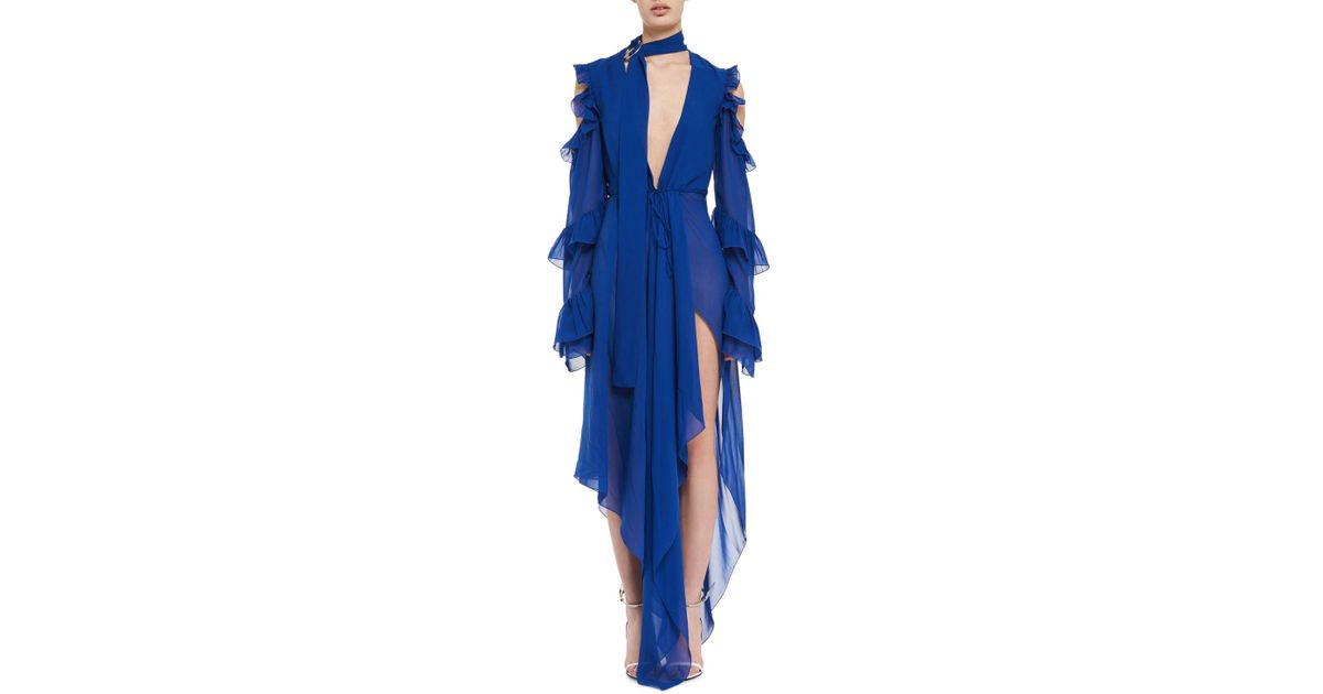 Long Sleeve Chiffon Maxi Dress