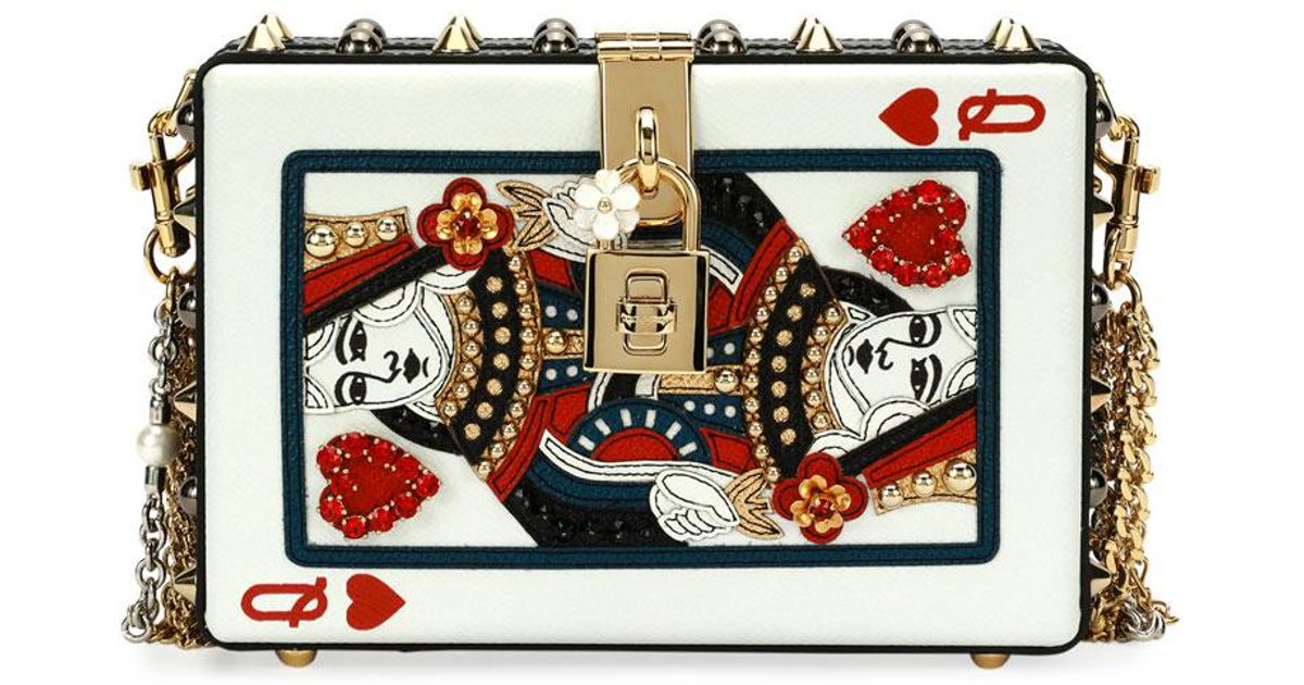 Lyst Dolce Gabbana Queen Of Hearts Box Clutch Bag