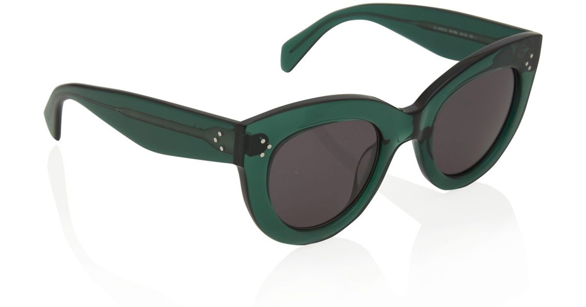 Lyst Céline Green Caty Acetate Sunglasses in Green