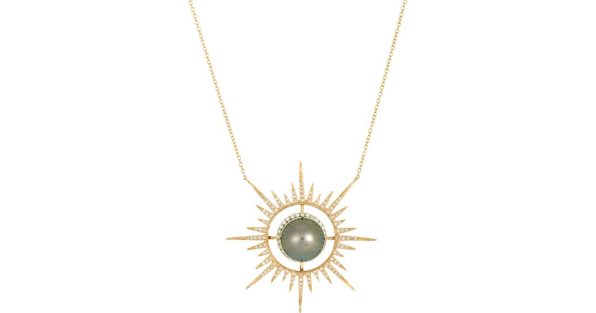 Lyst Samira 13 Women S Starburst Pendant Necklace In Metallic