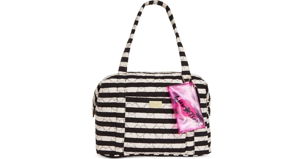 betsey johnson quilted weekender bag