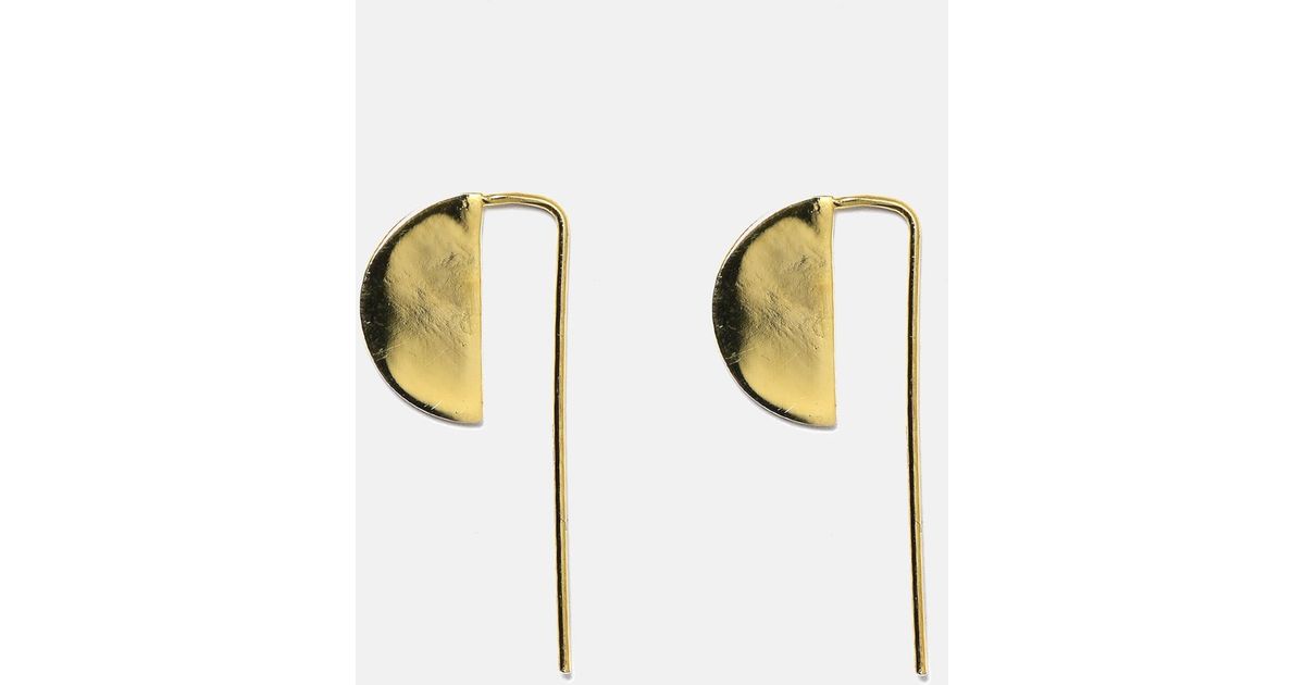 Lyst We11made Half Moon Edgy Earrings Gold In Metallic