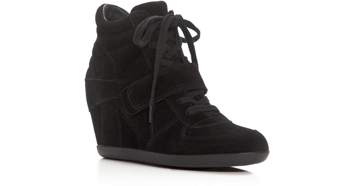 Ash Bowie Lace Up Wedge Sneakers in Black | Lyst