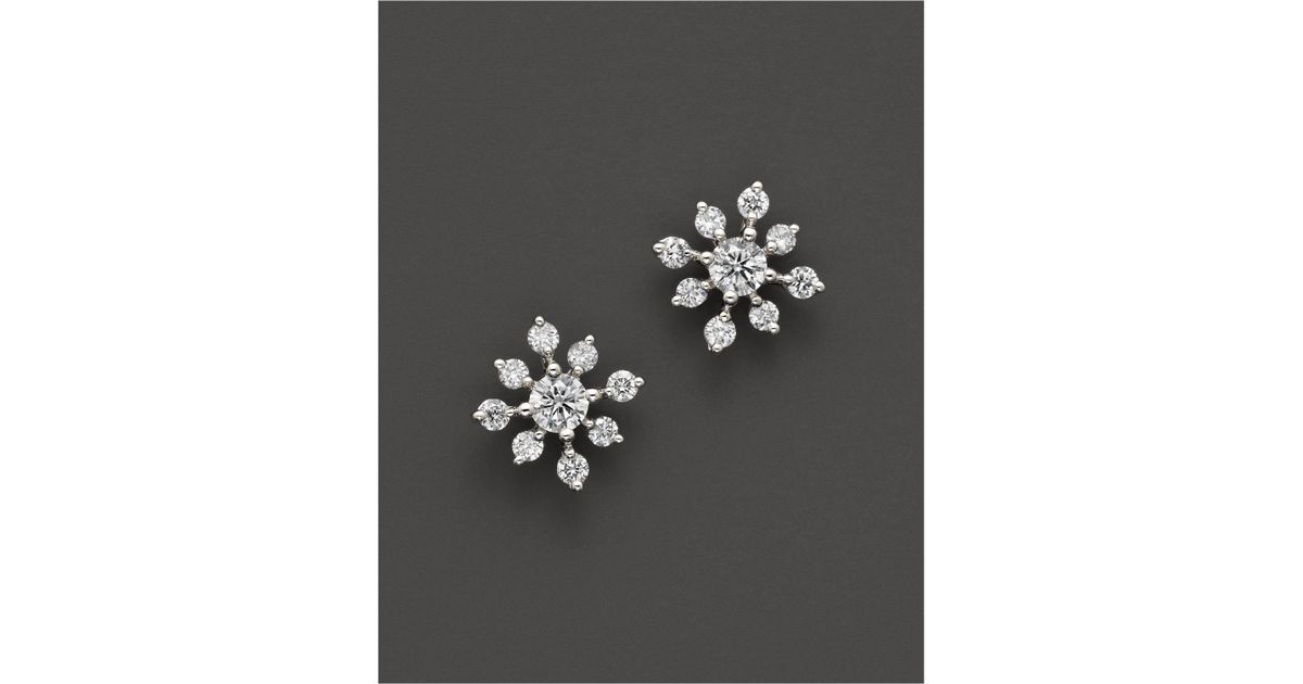 Lyst Bloomingdale S Diamond Snowflake Earrings In 14k White Gold Lyst Bloomingdale S Diamond Snowflake Earrings In 14k White Gold 0 40 Ct T W