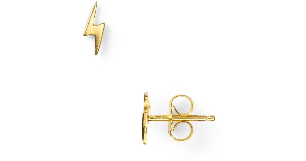 Lyst Dogeared Little Things Mini Gold Lightning Bolt Stud Earrings Lyst Dogeared Little Things Mini Gold Lightning Bolt Stud Earrings In Metallic