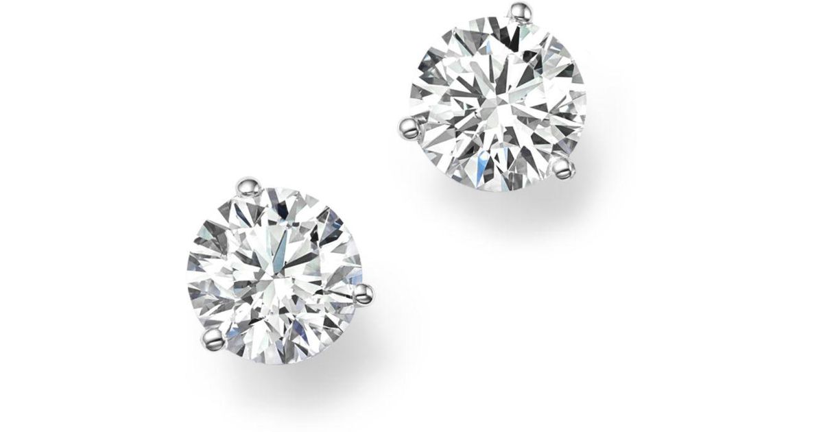 Lyst Bloomingdale S Certified Diamond Stud Earrings In 18k White Lyst Bloomingdale S Certified Diamond Stud Earrings In 18k White Gold 50 Ct T W