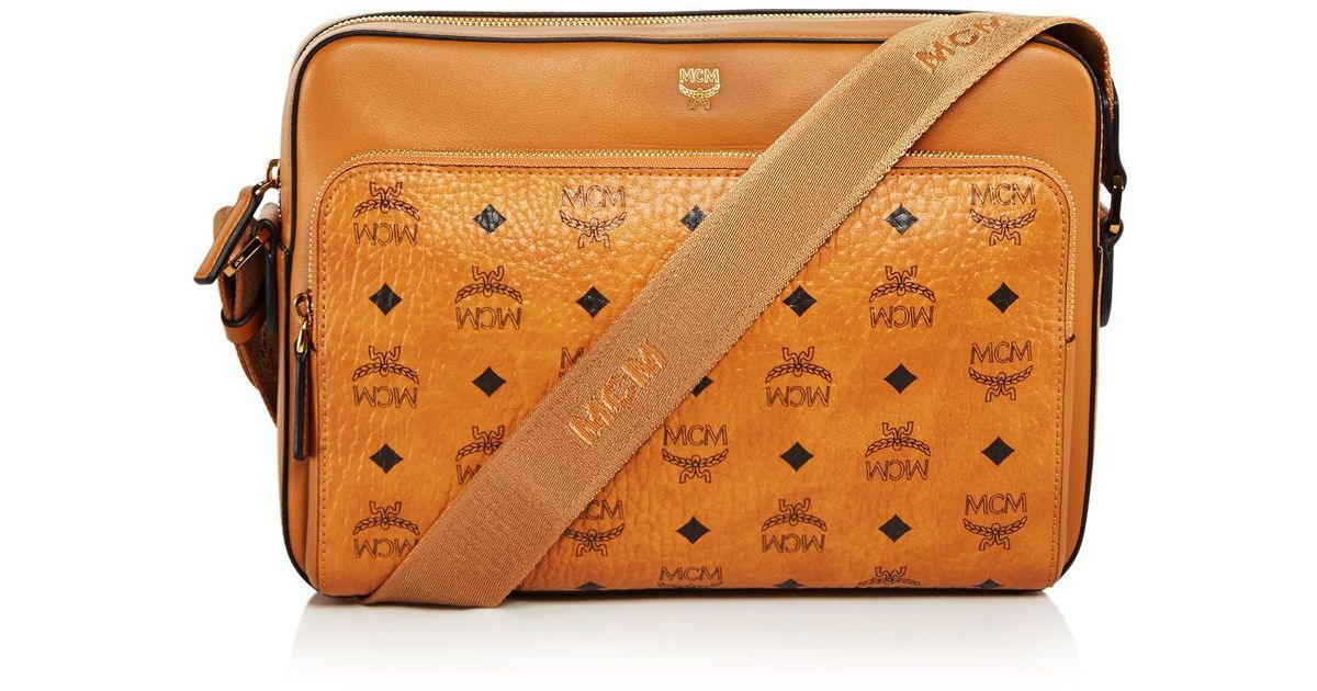 Mcm Otto Visetos Messenger Bag In Brown For Men Lyst