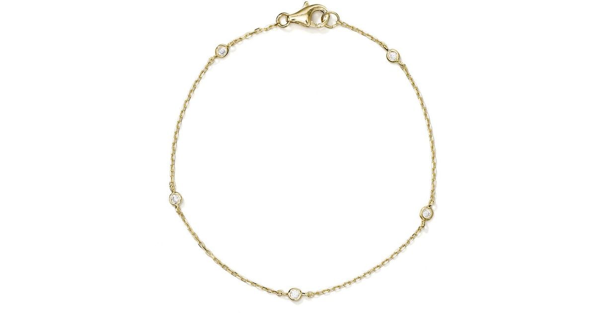 Lyst Aqua Thin Chain Bracelet In Metallic