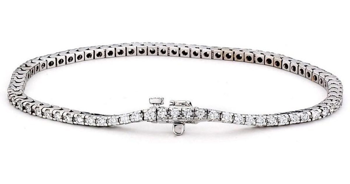 Lyst - Suzy Levian 2ct Tdw 14k White Gold Diamond Tennis Bracelet in White