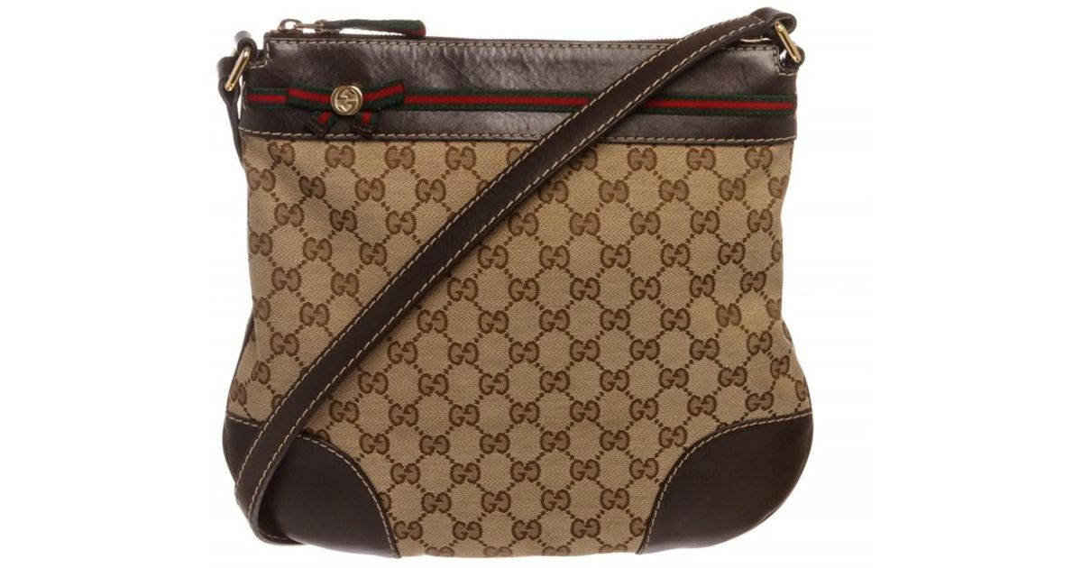 Lyst Gucci Pre Owned Beige Brown Mayfair Crossbody Messenger Bag Lyst Gucci Pre Owned Beige Brown Mayfair Crossbody Messenger Bag In