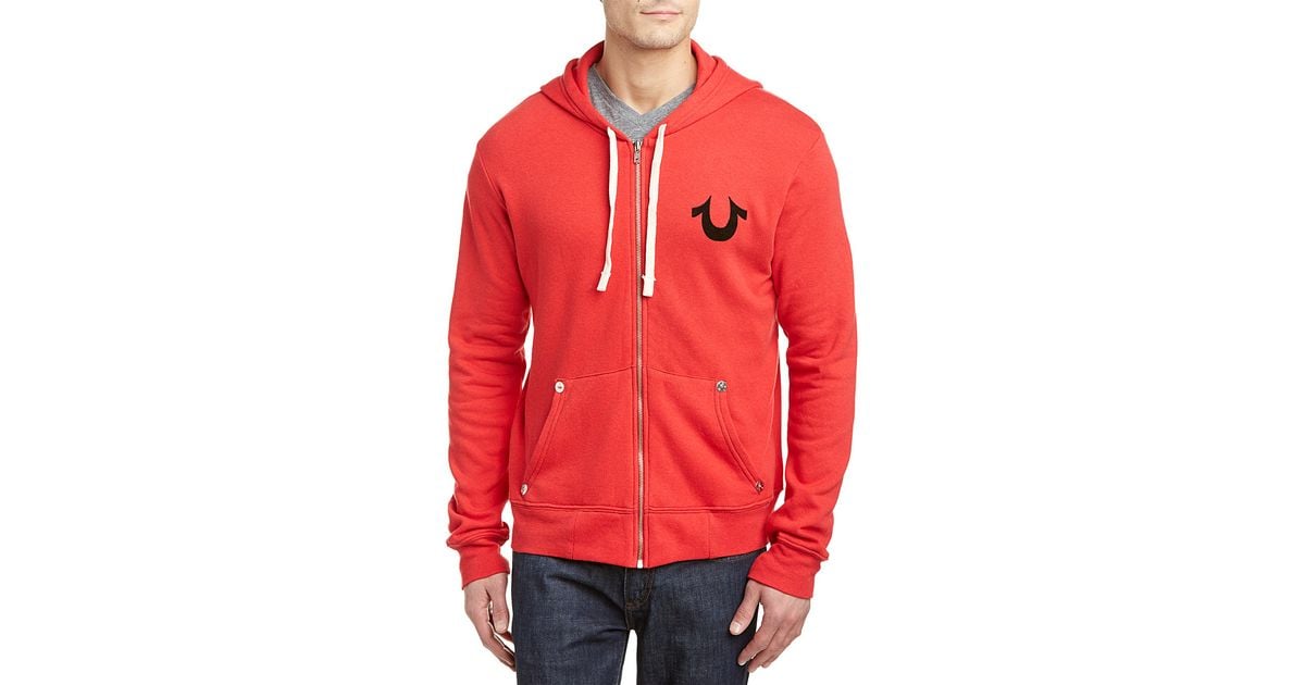 True religion Classic Logo Hoodie in Red for Men Lyst