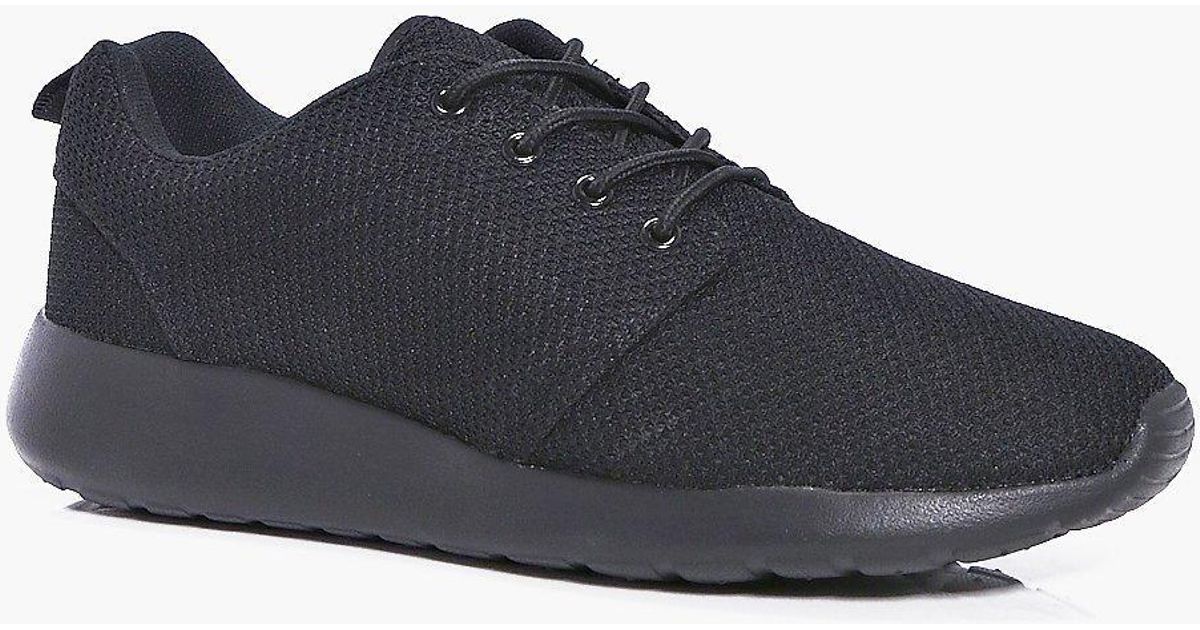 Lyst - Boohoo Lace Up Running Trainers in Black for Men
