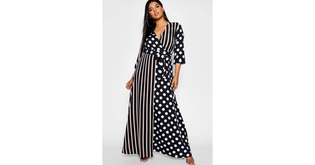 stripe and polka dot dress