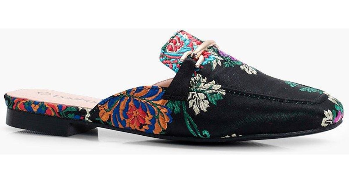 Image result for Oriental Print Mule Loafers