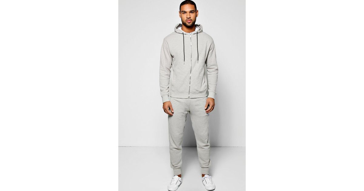 mens grey cotton tracksuit