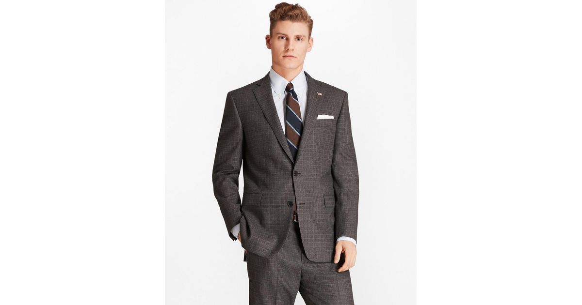 Brooks Brothers Canvas Slim Fit Grey 1818 Suit In Gray For Men Lyst 