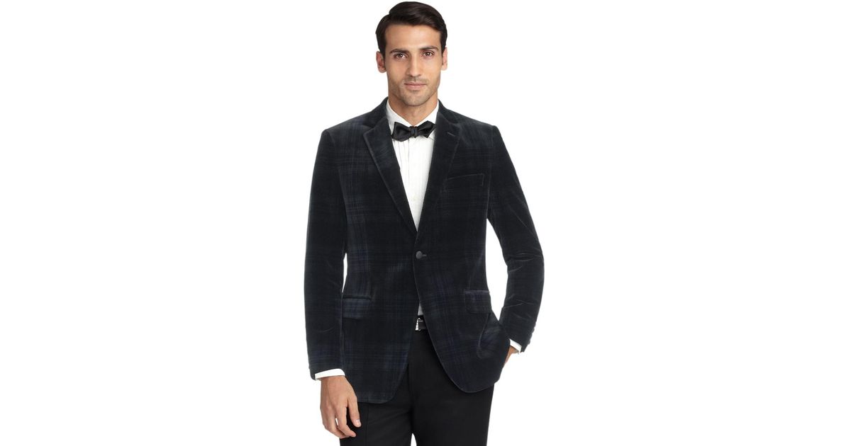 Lyst Brooks Brothers Fitzgerald Fit Velvet Blackwatch Tuxedo Jacket
