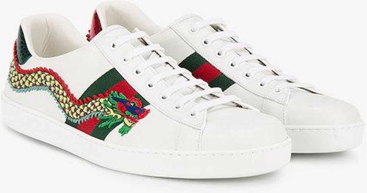 gucci silver dragon sneakers