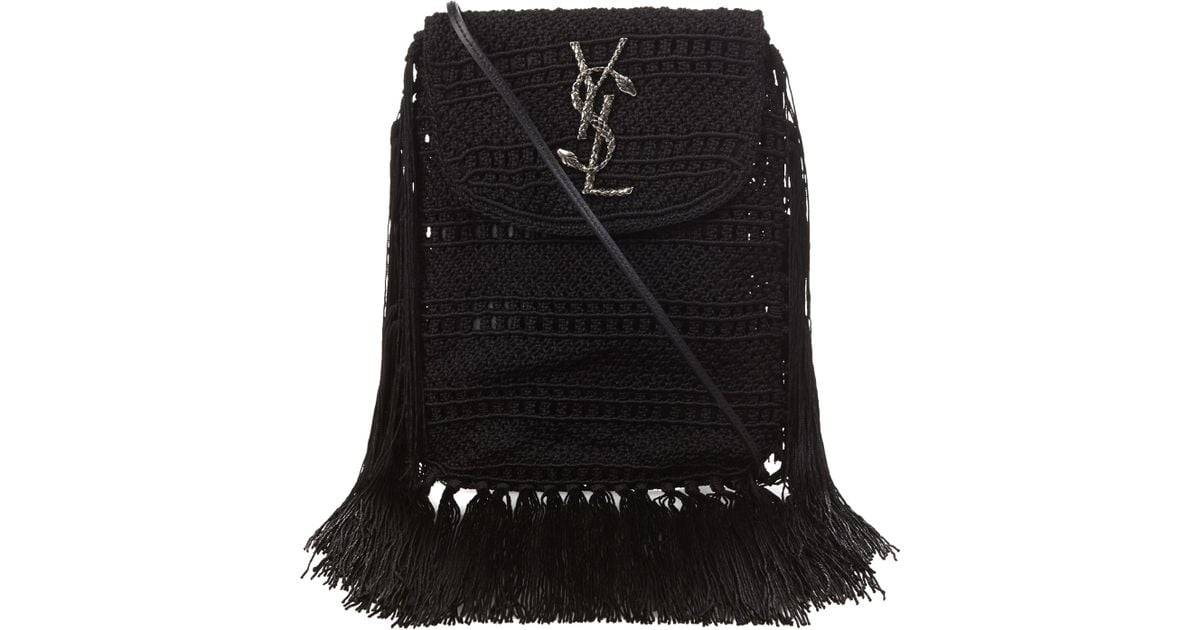 Saint laurent Anita Serpent-monogram Crochet Cross-body Bag in ...