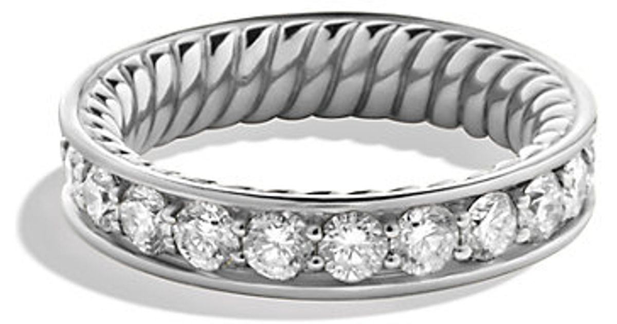 Lyst David Yurman Wedding Band In Platinum With Diamonds