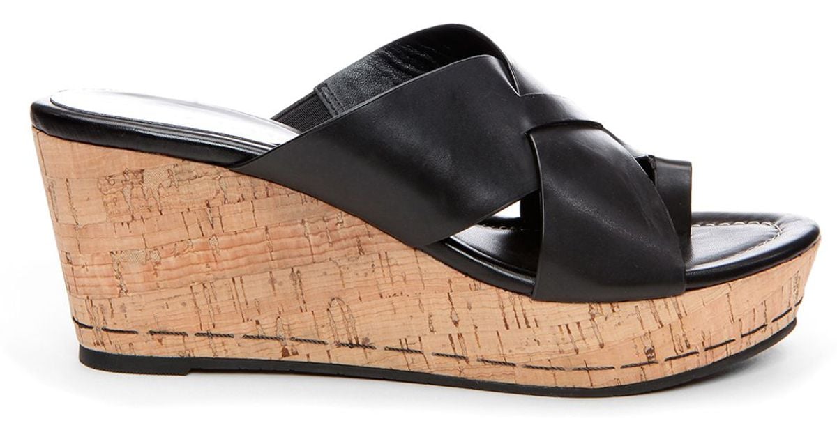 donald pliner black wedge sandals