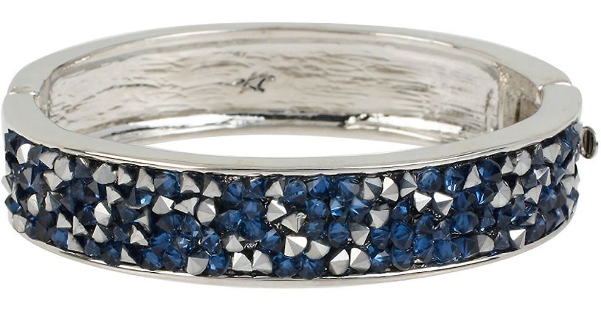 Lyst Kenneth Cole Sprinkled Stone Silver Hinged Bangle Bracelet In Lyst Kenneth Cole Sprinkled Stone Silver Hinged Bangle Bracelet In Blue