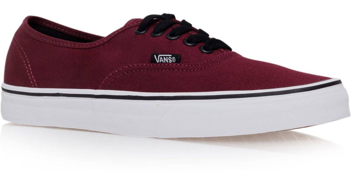 Lyst - Vans Burgundy Authentic Classic Contrast Canvas Skate Shoes in ...