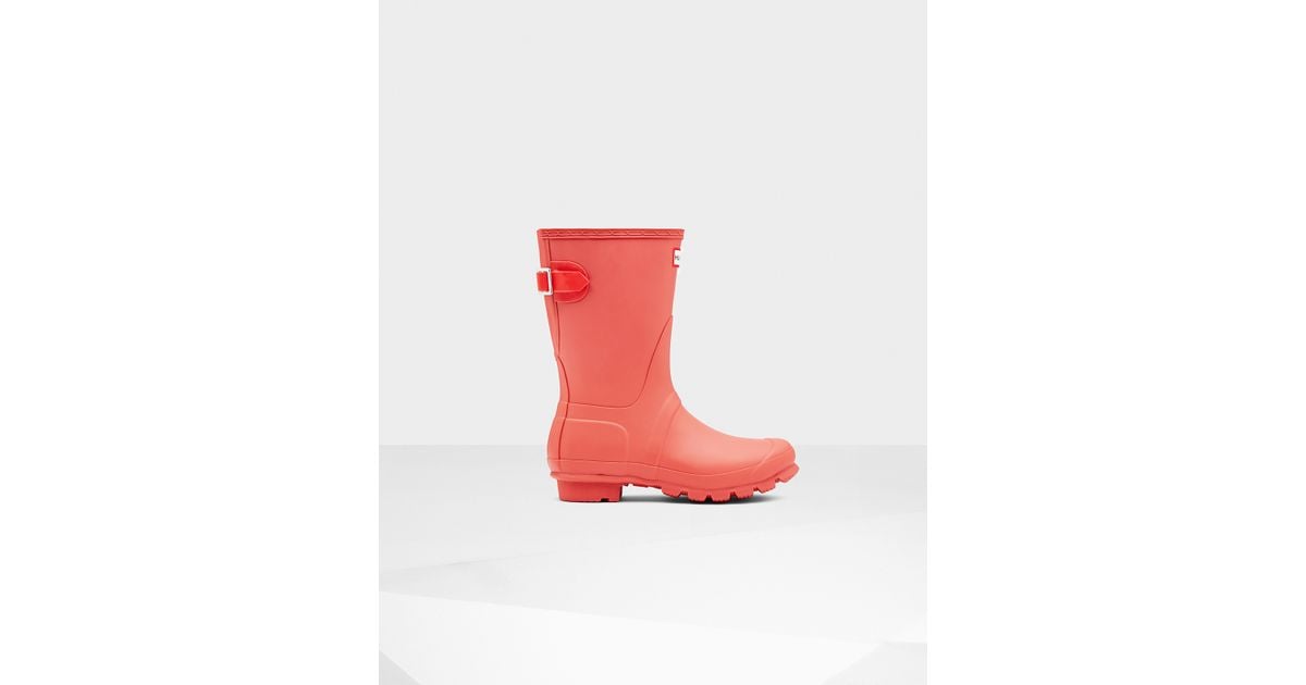Womens Boots Hunter Original Back Adjustable Sunset/Tent Red Womens Boots Hunter Original Back Adjustable Sunset/Tent Red