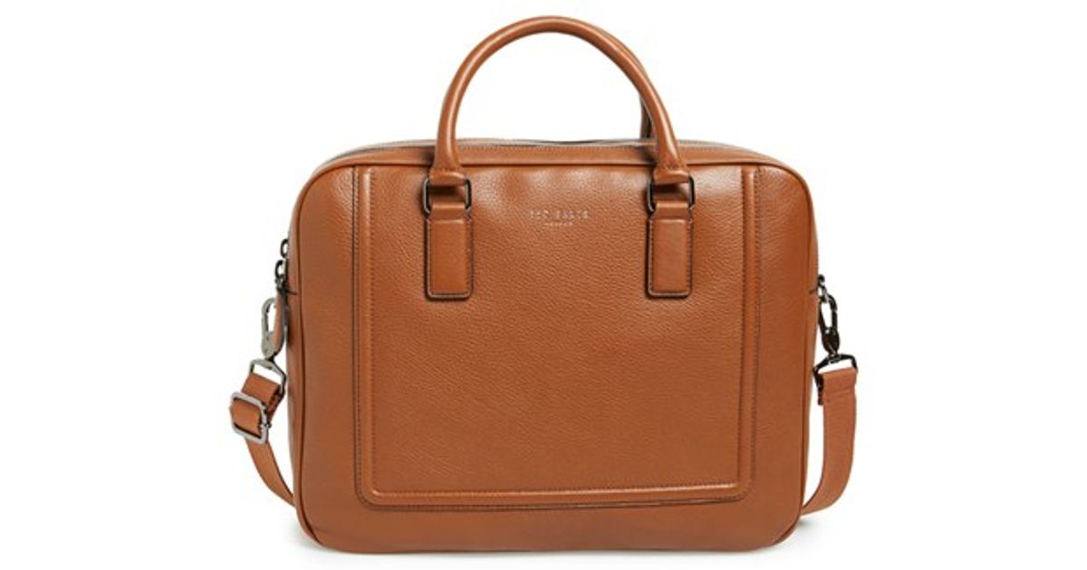 Lyst - Ted Baker 'ragna' Leather Bowler Bag in Brown for Men