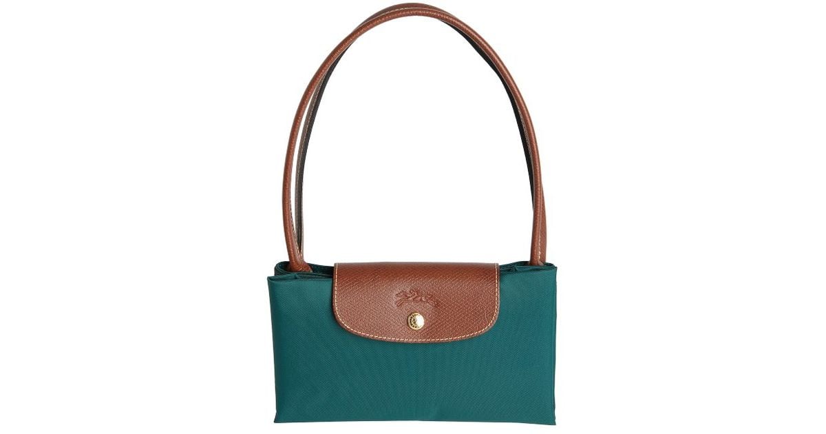 Lyst Longchamp Cedar Leather Trimmed Nylon Le Pliage Packable Lyst Longchamp Cedar Leather Trimmed Nylon Le Pliage Packable Large Tote In Green
