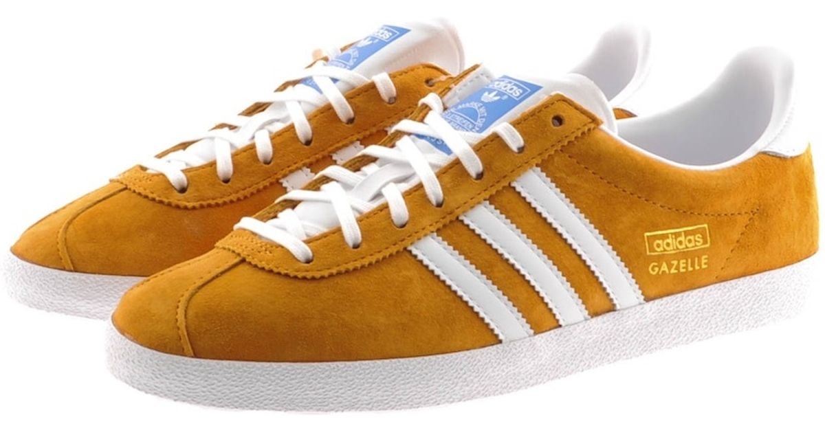 Adidas Gazelle OG trainers reissued in yellow or blue suede Adidas Gazelle OG trainers reissued in yellow or blue suede