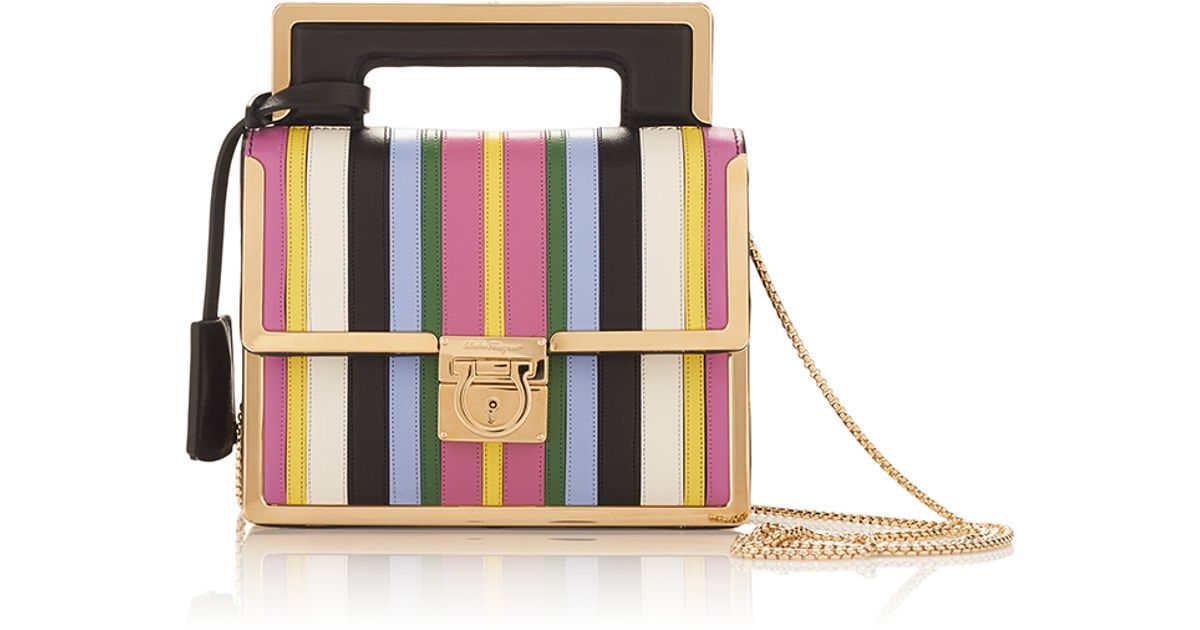 Lyst Ferragamo Mini Rainbow Leather Aileen Belt Bag In Blue